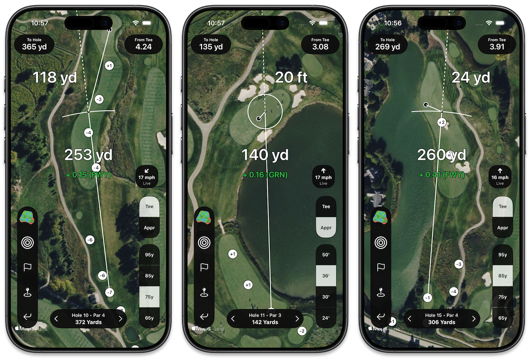 Strokes Gained Predictor Tool Screenshots